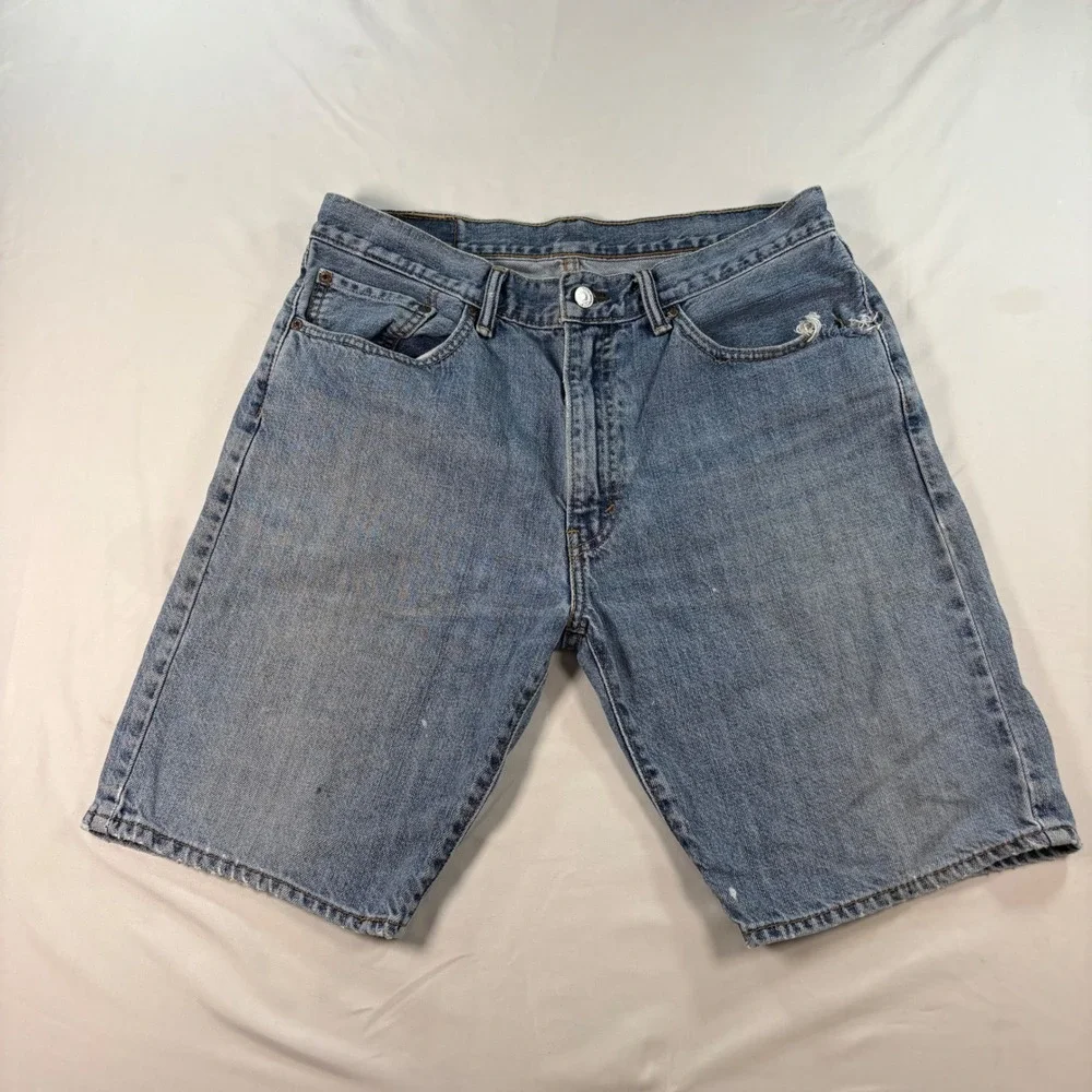 Levis 505 Regular Fit Denim Shorts‎ Mens 36 Blue Medium Wash Jorts 10in Inseam
